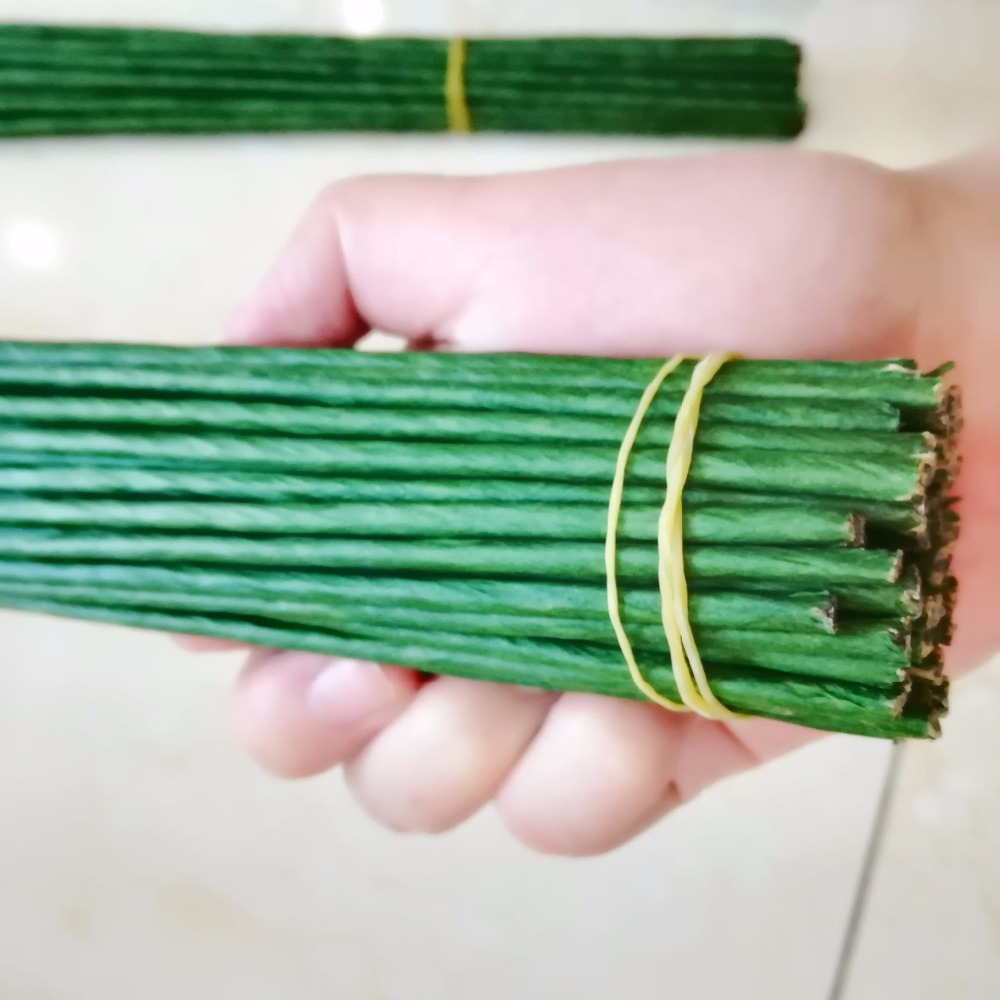 Wire Stem Florist - 1mm 2/3/4/5mm 40/60cm Dunkelgrüner Draht Seidenblumen-Stiel
