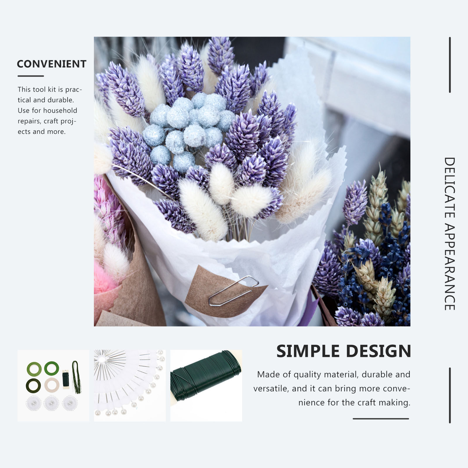 1 Set Blumenarrangement-Set mi – Wire Stem Florist Bewertung und Preis